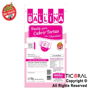 COBERTURA P/TORTA 1/2K BLANCA CHOCOLATE BALLINA x 1